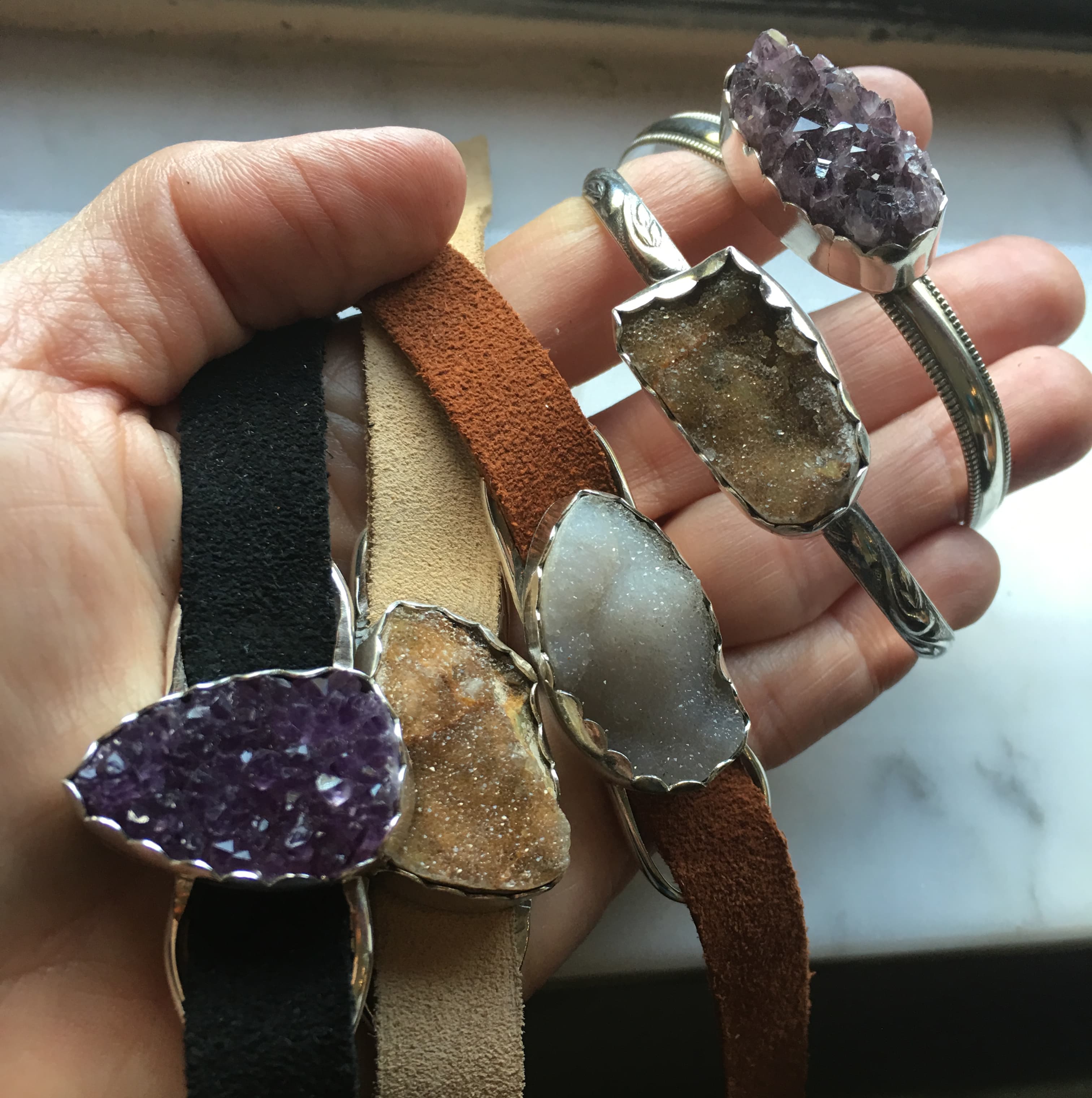 Raw Crystal Cuffs